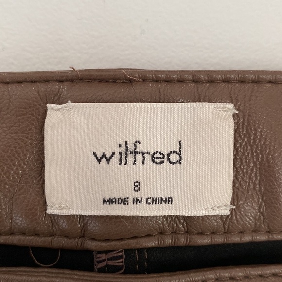 ❗️SOLD❗️ARITZIA Wilfred Brown Melina Faux Leather Cropped Pants Size 8 - Picture 7 of 9